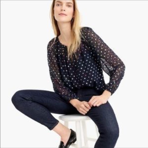 NWT J. Crew Rainbow 🌈 Clip Dot In Chiffon Sz M, 100% Polyester, Style K4385 - Picture 2 of 10